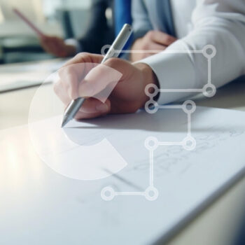 Intra Συλλεκτικό Ξύλινο Παζλ Plywood  4mm - Κοντινό πλάνο της επιχειρηματικής γραφής σε μια συνάντηση Σε Ξύλινο Κουτί - Διαστάσεις Puzzle: 10x10 cm – 25 κομμάτια - Image 1