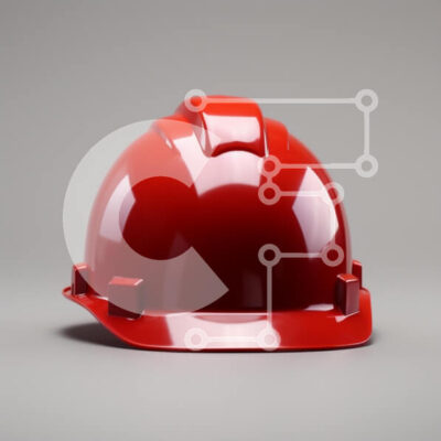 Intra Συλλεκτικό Ξύλινο Παζλ Plywood  4mm - Κόκκινο σκληρό καπέλο σε ουδέτερο φόντο Σε Ξύλινο Κουτί - Διαστάσεις: 10x10 cm – 25 κομμάτια - Image 1