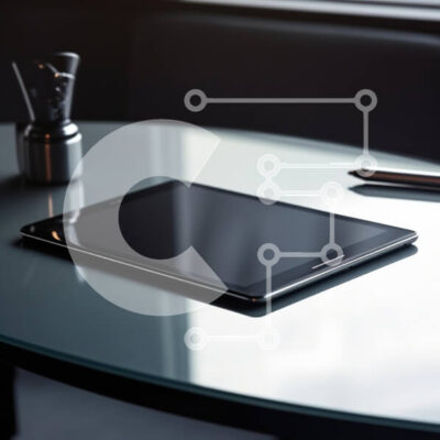 Intra Συλλεκτικό Ξύλινο Παζλ Plywood  4mm - Σύγχρονος χώρος εργασίας με tablet και στυλό Σε Ξύλινο Κουτί - Διαστάσεις: 10x10 cm – 25 κομμάτια - Image 1