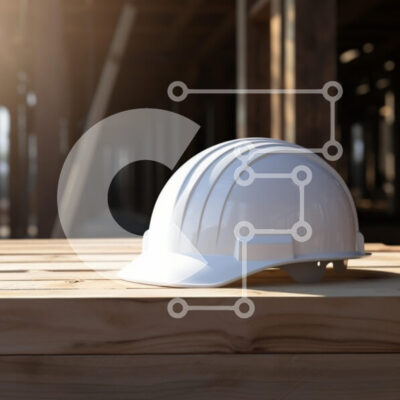 Intra Συλλεκτικό Ξύλινο Παζλ Plywood  4mm - Λευκό κράνος κατασκευής σε ξύλινη επιφάνεια Σε Ξύλινο Κουτί - Διαστάσεις Puzzle: 10x10 cm – 25 κομμάτια - Image 1