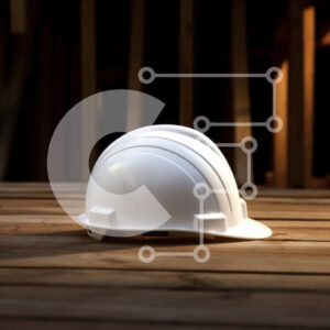 Intra Συλλεκτικό Ξύλινο Παζλ Plywood  4mm - Λευκό σκληρό καπέλο σε ξύλινη επιφάνεια Σε Ξύλινο Κουτί - Διαστάσεις Puzzle: 10x10 cm – 25 κομμάτια