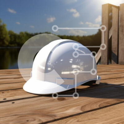 Intra Συλλεκτικό Ξύλινο Παζλ Plywood  4mm - Λευκό σκληρό καπέλο στο Dock by Water Σε Ξύλινο Κουτί - Διαστάσεις Puzzle: 10x10 cm – 25 κομμάτια - Image 1