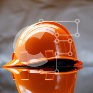 Intra Συλλεκτικό Ξύλινο Παζλ Plywood  4mm - Πορτοκαλί σκληρό καπέλο σε ανακλαστική επιφάνεια Σε Ξύλινο Κουτί - Διαστάσεις Puzzle: 10x10 cm – 25 κομμάτια