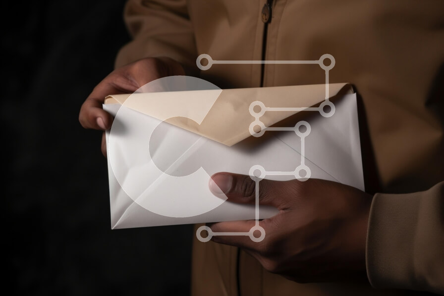 Intra Συλλεκτικό Ξύλινο Παζλ Plywood  4mm - Άτομο που κρατά έναν λευκό φάκελο με καφέ πτερύγιο Σε Ξύλινο Κουτί - Διαστάσεις: 10x10 cm – 25 κομμάτια