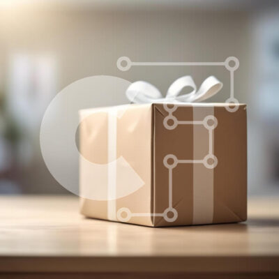 Intra Συλλεκτικό Ξύλινο Παζλ Plywood 4mm - Τυλιγμένο κουτί δώρου σε ένα τραπέζι Σε Ξύλινο Κουτί - Διαστάσεις: 10x10 cm – 25 κομμάτια - Image 1