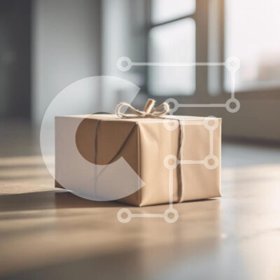 Intra Συλλεκτικό Ξύλινο Παζλ Plywood  4mm - Τυλιγμένο κουτί δώρου σε ξύλινο πάτωμα Σε Ξύλινο Κουτί - Διαστάσεις: 10x10 cm – 25 κομμάτια - Image 1