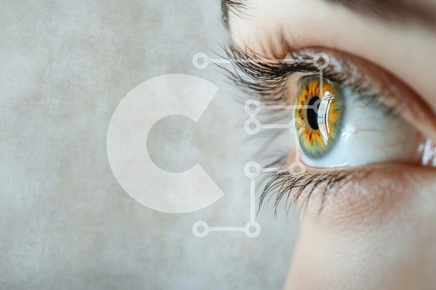 Intra Συλλεκτικό Ξύλινο Παζλ Plywood  4mm - Κοντινό πλάνο ενός ανθρώπινου ματιού Σε Ξύλινο Κουτί - Διαστάσεις Puzzle: 10x10 cm – 25 κομμάτια