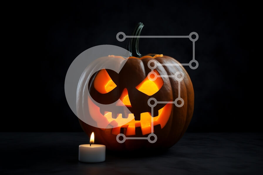 Intra Συλλεκτικό Ξύλινο Παζλ Plywood  4mm - Jack-o'-lantern Halloween διακόσμηση Σε Ξύλινο Κουτί - Διαστάσεις: 10x10 cm – 25 κομμάτια