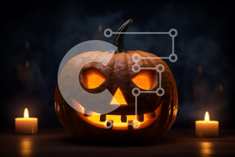 Intra Συλλεκτικό Ξύλινο Παζλ Plywood  4mm - Φωτισμένο Jack-o'-Lantern για το Halloween Σε Ξύλινο Κουτί - Διαστάσεις: 10x10 cm – 25 κομμάτια