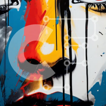 Intra Συλλεκτικό Ξύλινο Παζλ Plywood  4mm - Αφηρημένο πορτρέτο με έντονα χρώματα Σε Ξύλινο Κουτί - Διαστάσεις Puzzle: 10x10 cm – 25 κομμάτια - Image 1