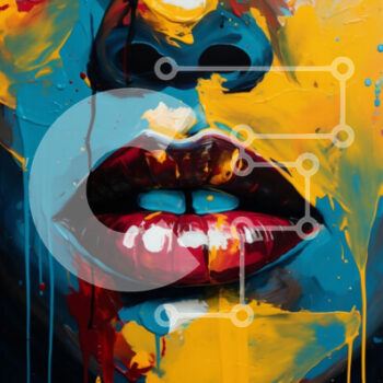 Intra Συλλεκτικό Ξύλινο Παζλ Plywood  4mm - Αφηρημένο πορτρέτο με έντονα χρώματα Σε Ξύλινο Κουτί - Διαστάσεις Puzzle: 10x10 cm – 25 κομμάτια - Image 1