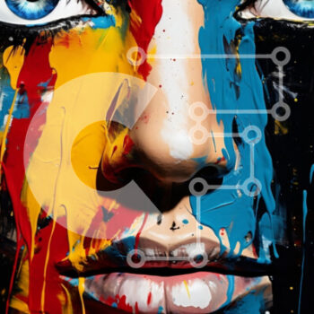 Intra Συλλεκτικό Ξύλινο Παζλ Plywood  4mm - Αφηρημένη τέχνη προσώπου με πολύχρωμο χρώμα Σε Ξύλινο Κουτί - Διαστάσεις Puzzle: 10x10 cm – 25 κομμάτια - Image 1