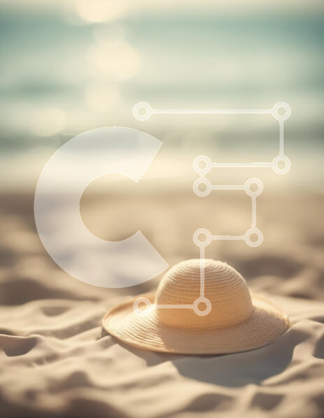 Intra Συλλεκτικό Ξύλινο Παζλ Plywood  4mm - Καπέλο ηλίου στην παραλία Σε Ξύλινο Κουτί - Διαστάσεις Puzzle: 10x10 cm – 25 κομμάτια