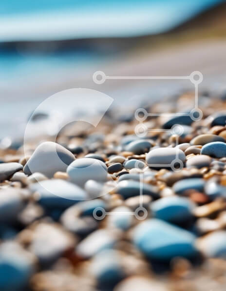 Intra Συλλεκτικό Ξύλινο Παζλ Plywood  4mm - Κοντινό πλάνο πέτρες παραλίας με φόντο ωκεανού Σε Ξύλινο Κουτί - Διαστάσεις: 10x10 cm – 25 κομμάτια