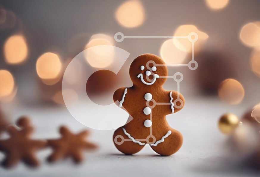 Intra Συλλεκτικό Ξύλινο Παζλ Plywood  4mm - Εορταστικός άνθρωπος μελόψωμο σε σκηνικό διακοπών Σε Ξύλινο Κουτί - Διαστάσεις: 10x10 cm – 25 κομμάτια