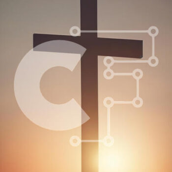 Intra Συλλεκτικό Ξύλινο Παζλ Plywood  4mm - Σιλουέτα ενός σταυρού στο ηλιοβασίλεμα Σε Ξύλινο Κουτί - Διαστάσεις Puzzle: 10x10 cm – 25 κομμάτια - Image 1