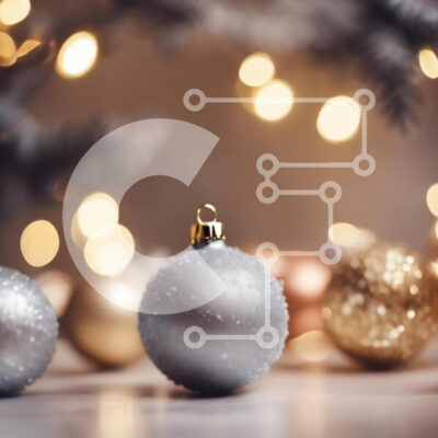 Intra Συλλεκτικό Ξύλινο Παζλ Plywood  4mm - Ασημένιο χριστουγεννιάτικο στολίδι με φώτα Bokeh Σε Ξύλινο Κουτί - Διαστάσεις: 10x10 cm – 25 κομμάτια - Image 1