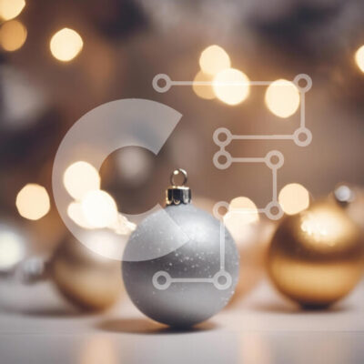 Intra Συλλεκτικό Ξύλινο Παζλ Plywood  4mm - Ασημένιο χριστουγεννιάτικο στολίδι με φώτα Bokeh Σε Ξύλινο Κουτί - Διαστάσεις: 10x10 cm – 25 κομμάτια - Image 1