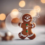 Intra Συλλεκτικό Ξύλινο Παζλ Plywood  4mm – Μπισκότο Gingerbread Man με Holiday Bokeh Σε Ξύλινο Κουτί – Διαστάσεις: 10×10 cm – 25 κομμάτια