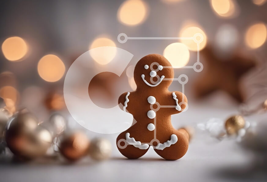 Intra Συλλεκτικό Ξύλινο Παζλ Plywood  4mm - Μπισκότο Gingerbread Man με εορταστικά στολίδια Σε Ξύλινο Κουτί - Διαστάσεις: 10x10 cm – 25 κομμάτια