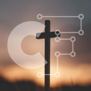 Intra Συλλεκτικό Ξύλινο Παζλ Plywood  4mm - Σιλουέτα ενός σταυρού στο ηλιοβασίλεμα Σε Ξύλινο Κουτί - Διαστάσεις Puzzle: 10x10 cm – 25 κομμάτια