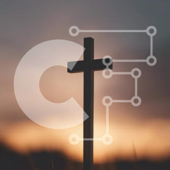 Intra Συλλεκτικό Ξύλινο Παζλ Plywood  4mm - Σιλουέτα ενός σταυρού στο ηλιοβασίλεμα Σε Ξύλινο Κουτί - Διαστάσεις Puzzle: 10x10 cm – 25 κομμάτια - Image 1