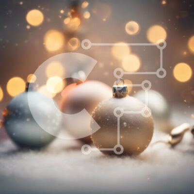 Intra Συλλεκτικό Ξύλινο Παζλ Plywood 4mm - Χριστουγεννιάτικα στολίδια στο μαλακό χιόνι με τα φώτα που αναβοσβήνουν Σε Ξύλινο Κουτί - Διαστάσεις: 10x10 cm – 25 κομμάτια - Image 1