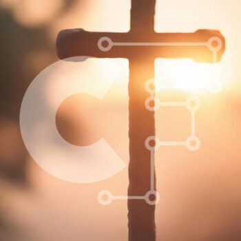 Intra Συλλεκτικό Ξύλινο Παζλ Plywood  4mm - Σιλουέτα ενός σταυρού ενάντια σε ένα ηλιοβασίλεμα Σε Ξύλινο Κουτί - Διαστάσεις Puzzle: 10x10 cm – 25 κομμάτια - Image 1