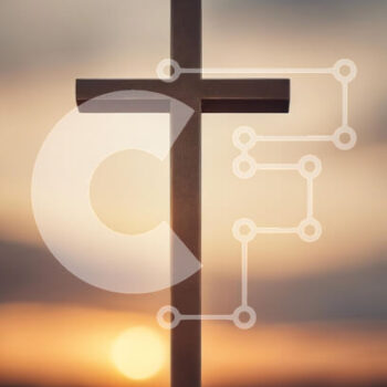 Intra Συλλεκτικό Ξύλινο Παζλ Plywood  4mm - Σταυρός σκιαγραφημένος ενάντια σε ένα ηλιοβασίλεμα Σε Ξύλινο Κουτί - Διαστάσεις Puzzle: 10x10 cm – 25 κομμάτια - Image 1