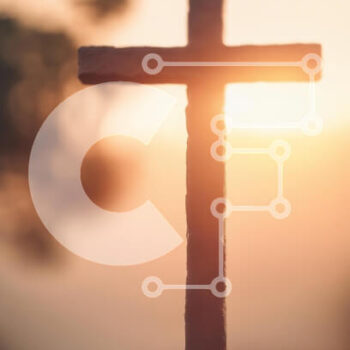 Intra Συλλεκτικό Ξύλινο Παζλ Plywood  4mm - Σιλουέτα ενός σταυρού ενάντια στο ηλιοβασίλεμα Σε Ξύλινο Κουτί - Διαστάσεις Puzzle: 10x10 cm – 25 κομμάτια - Image 1