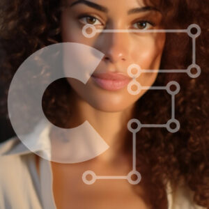 Intra Συλλεκτικό Ξύλινο Παζλ Plywood  4mm - Πορτρέτο μιας γυναίκας με σγουρά μαλλιά σε απαλό φωτισμό Σε Ξύλινο Κουτί - Διαστάσεις Puzzle: 10x10 cm – 25 κομμάτια