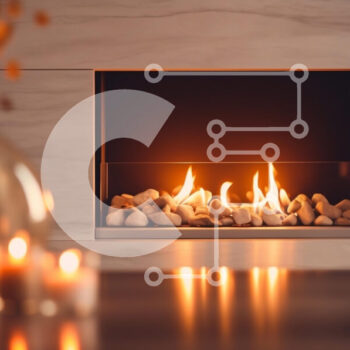 Intra Συλλεκτικό Ξύλινο Παζλ Plywood  4mm - Μοντέρνο Εσωτερικό Τζάκι με Κεριά Σε Ξύλινο Κουτί - Διαστάσεις Puzzle: 10x10 cm – 25 κομμάτια - Image 1