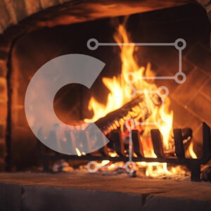 Intra Συλλεκτικό Ξύλινο Παζλ Plywood  4mm - Άνετο τζάκι με φλόγες Σε Ξύλινο Κουτί - Διαστάσεις Puzzle: 10x10 cm – 25 κομμάτια