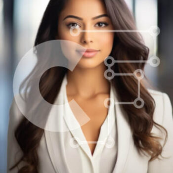 Intra Συλλεκτικό Ξύλινο Παζλ Plywood  4mm - Νεαρή γυναίκα με αυτοπεποίθηση με λευκό σακάκι Σε Ξύλινο Κουτί - Διαστάσεις Puzzle: 10x10 cm – 25 κομμάτια - Image 1