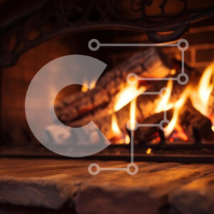 Intra Συλλεκτικό Ξύλινο Παζλ Plywood  4mm - Άνετο τζάκι με φλόγες που χορεύουν Σε Ξύλινο Κουτί - Διαστάσεις Puzzle: 10x10 cm – 25 κομμάτια