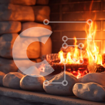 Intra Συλλεκτικό Ξύλινο Παζλ Plywood  4mm - Άνετο τζάκι με πέτρινο τζάκι Σε Ξύλινο Κουτί - Διαστάσεις Puzzle: 10x10 cm – 25 κομμάτια - Image 1