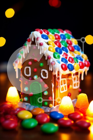 Intra Συλλεκτικό Ξύλινο Παζλ Plywood  4mm - Εορταστικά διακοσμημένο σπίτι με μελόψωμο Σε Ξύλινο Κουτί - Διαστάσεις: 10x10 cm – 25 κομμάτια