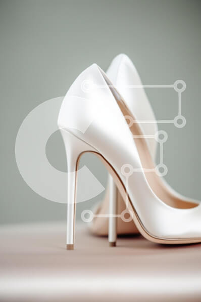 Intra Συλλεκτικό Ξύλινο Παζλ Plywood  4mm - Κομψά λευκά ψηλοτάκουνα παπούτσια Σε Ξύλινο Κουτί - Διαστάσεις Puzzle: 10x10 cm – 25 κομμάτια