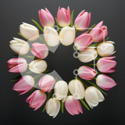 Intra Συλλεκτικό Ξύλινο Παζλ Plywood  4mm - Κυκλική διάταξη τουλίπες Σε Ξύλινο Κουτί - Διαστάσεις: 10x10 cm – 25 κομμάτια - Image 1