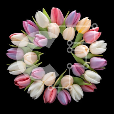 Intra Συλλεκτικό Ξύλινο Παζλ Plywood  4mm - Κυκλική διάταξη τουλίπες Σε Ξύλινο Κουτί - Διαστάσεις: 10x10 cm – 25 κομμάτια - Image 1