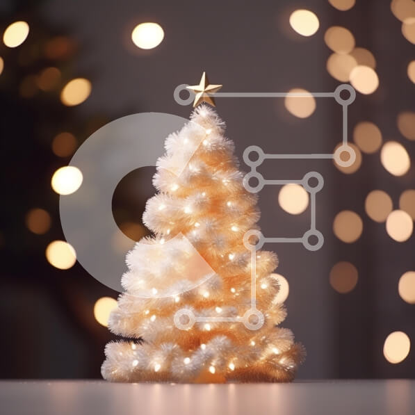 Intra Συλλεκτικό Ξύλινο Παζλ Plywood  4mm - Εορταστικό χριστουγεννιάτικο δέντρο με φώτα που αναβοσβήνουν Σε Ξύλινο Κουτί - Διαστάσεις: 10x10 cm – 25 κομμάτια