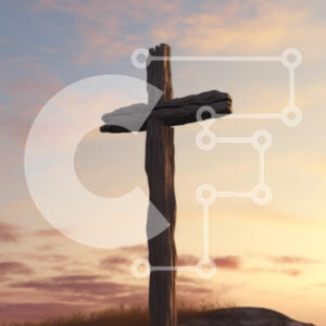 Intra Συλλεκτικό Ξύλινο Παζλ Plywood  4mm - Ξύλινος σταυρός στο ηλιοβασίλεμα Σε Ξύλινο Κουτί - Διαστάσεις Puzzle: 10x10 cm – 25 κομμάτια