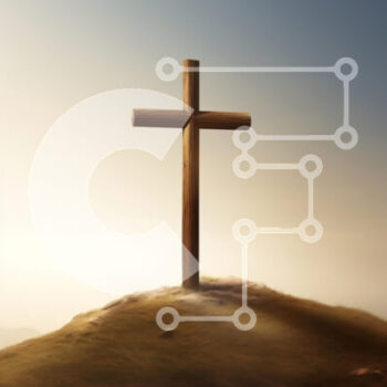 Intra Συλλεκτικό Ξύλινο Παζλ Plywood  4mm - Ξύλινος σταυρός σε λόφο με γαλήνιο ουρανό Σε Ξύλινο Κουτί - Διαστάσεις Puzzle: 10x10 cm – 25 κομμάτια - Image 1