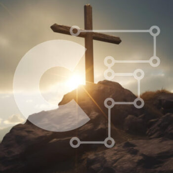 Intra Συλλεκτικό Ξύλινο Παζλ Plywood  4mm - Ξύλινος σταυρός σε βραχώδες έδαφος με το φως του ήλιου Σε Ξύλινο Κουτί - Διαστάσεις Puzzle: 10x10 cm – 25 κομμάτια - Image 1