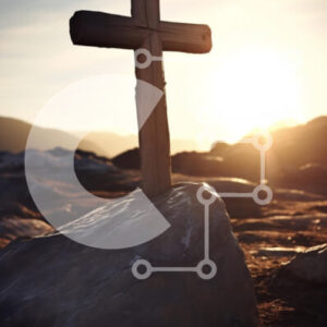 Intra Συλλεκτικό Ξύλινο Παζλ Plywood  4mm - Ξύλινος σταυρός στο ηλιοβασίλεμα Σε Ξύλινο Κουτί - Διαστάσεις Puzzle: 10x10 cm – 25 κομμάτια