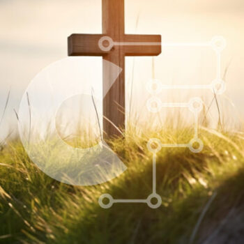 Intra Συλλεκτικό Ξύλινο Παζλ Plywood  4mm - Ξύλινος σταυρός σε γρασίδι με απαλό φως του ήλιου Σε Ξύλινο Κουτί - Διαστάσεις Puzzle: 10x10 cm – 25 κομμάτια - Image 1