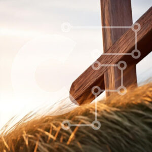 Intra Συλλεκτικό Ξύλινο Παζλ Plywood  4mm - Ξύλινος σταυρός σε χωράφι με γρασίδι Σε Ξύλινο Κουτί - Διαστάσεις Puzzle: 10x10 cm – 25 κομμάτια