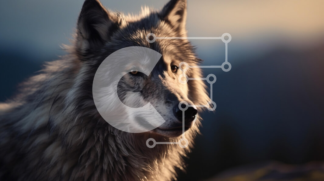 Intra Συλλεκτικό Ξύλινο Παζλ Plywood  4mm - Κοντινό πλάνο ενός λύκου με μεγαλοπρεπή γούνα Σε Ξύλινο Κουτί - Διαστάσεις: 10x10 cm – 25 κομμάτια