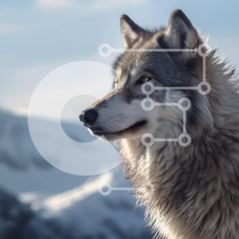 Intra Συλλεκτικό Ξύλινο Παζλ Plywood  4mm - Wolf Against Snowy Mountains Σε Ξύλινο Κουτί - Διαστάσεις: 10x10 cm – 25 κομμάτια - Image 1