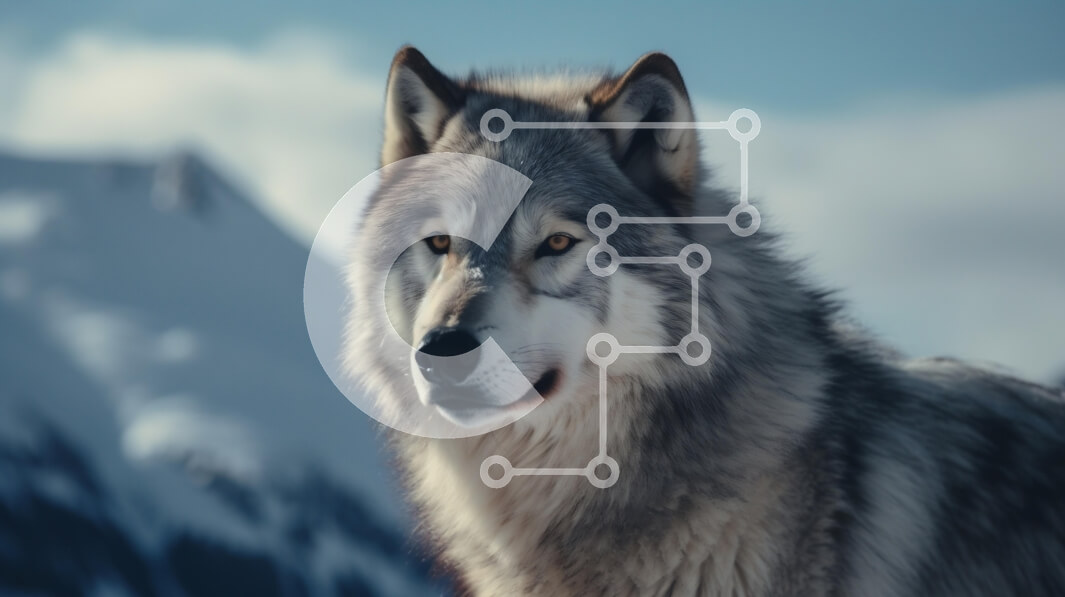 Intra Συλλεκτικό Ξύλινο Παζλ Plywood  4mm - Λύκος σε ένα χιονισμένο τοπίο Σε Ξύλινο Κουτί - Διαστάσεις: 10x10 cm – 25 κομμάτια